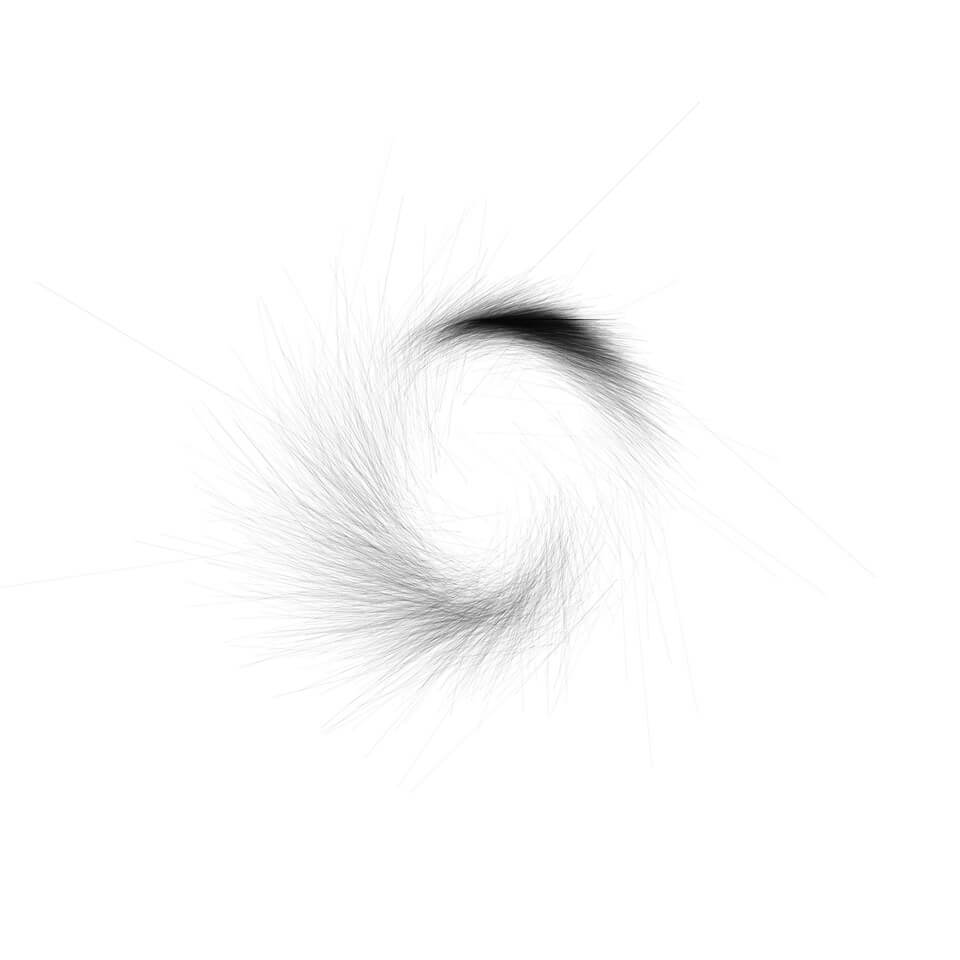 hundreds of thousands of lines of text overlayed to make the hairy curves of a weird ai system