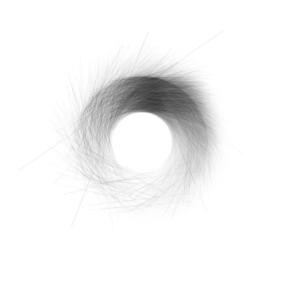 hundreds of thousands of lines of text overlayed to make the torus shape of a weird ai system